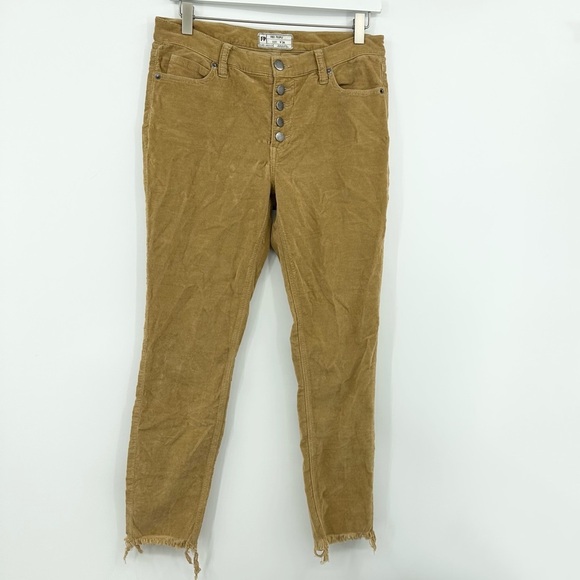 Free People Reagan Raw Hem Corduroy Cropped Pants Size 28 - Picture 2 of 8